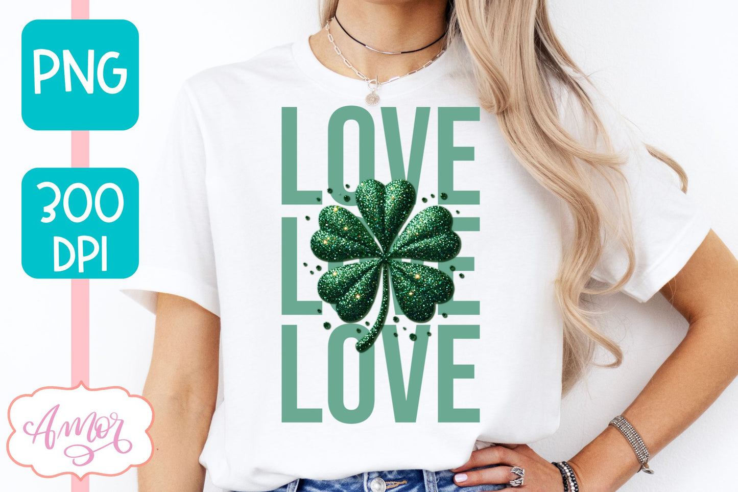 St. Patrick's day PNG sublimation | Love clover shirt PNG