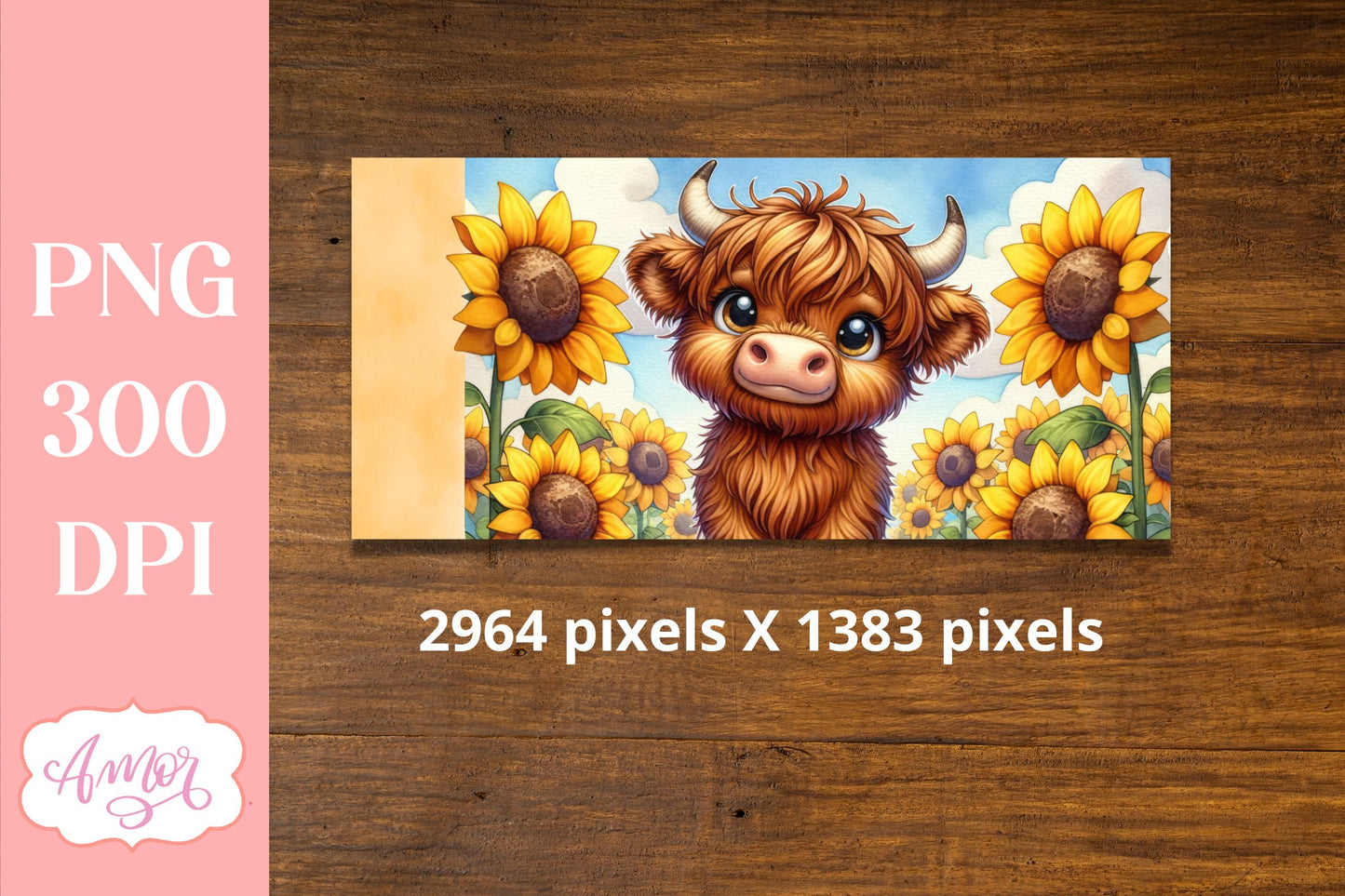 Cute highland cow sippy cup sublimation PNG | Kids tumbler