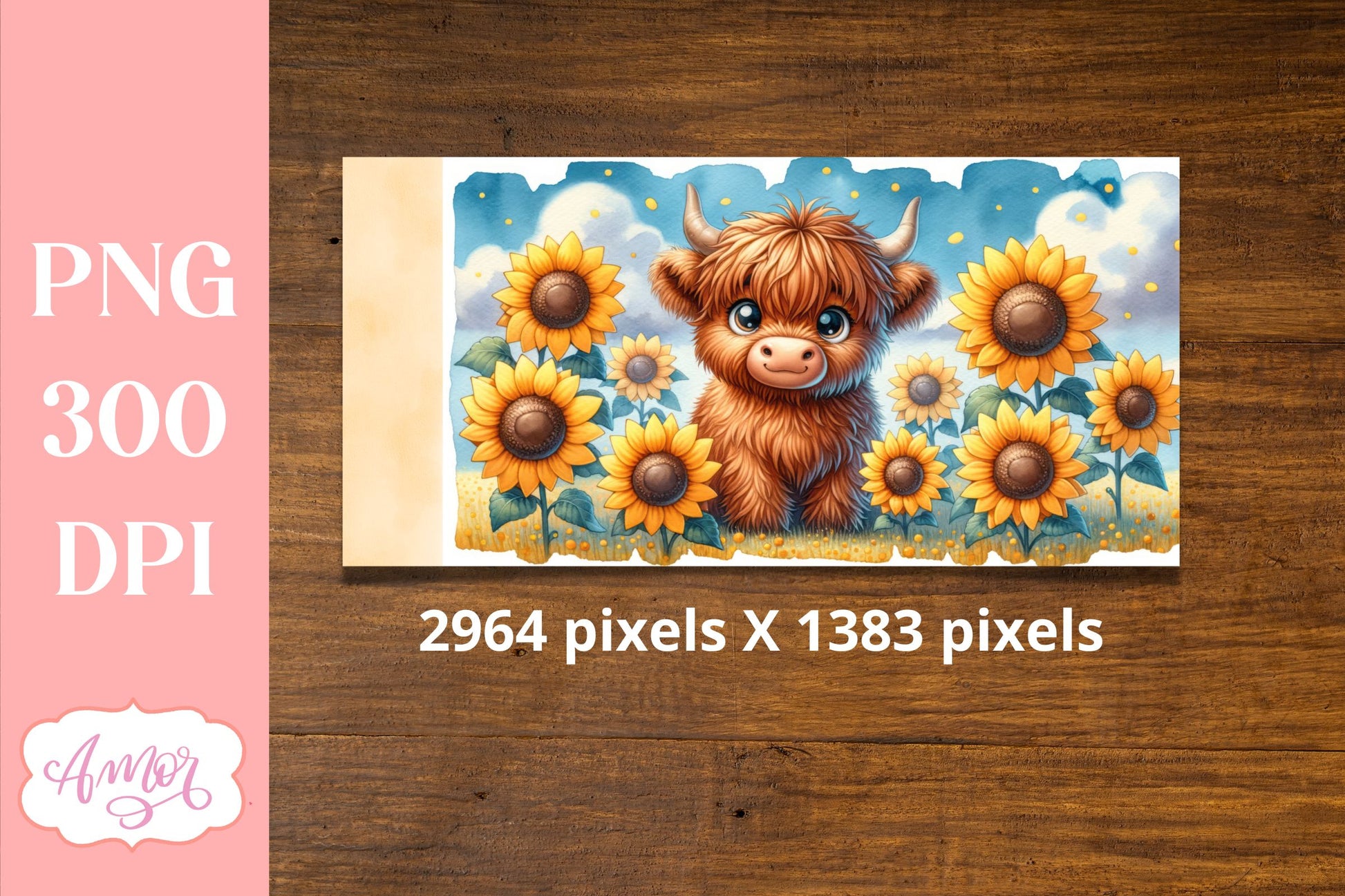 Cute highland cow sippy cup sublimation PNG | Kids tumbler