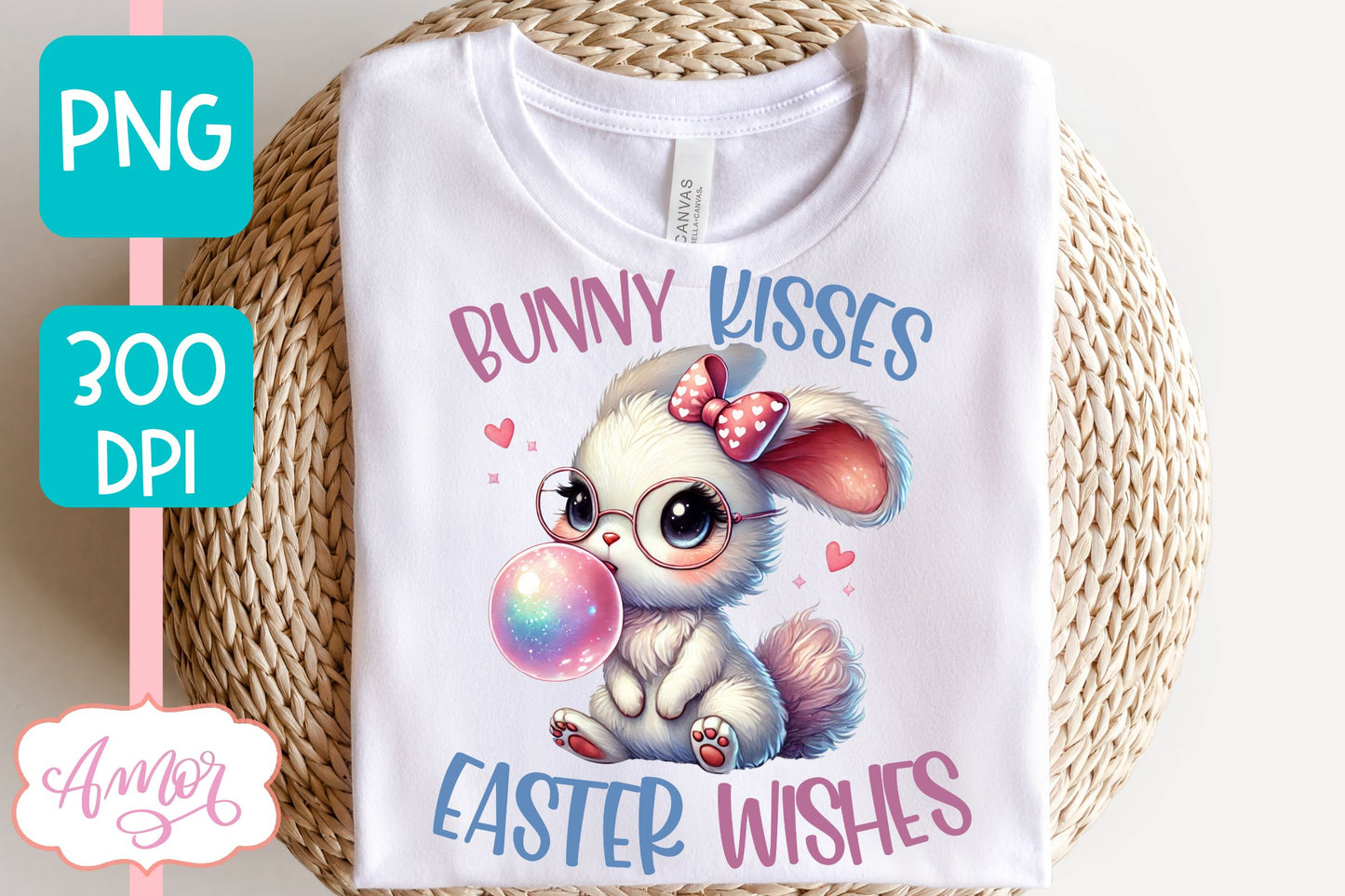 Cute Easter sublimation PNG | Coquette bunny PNG design