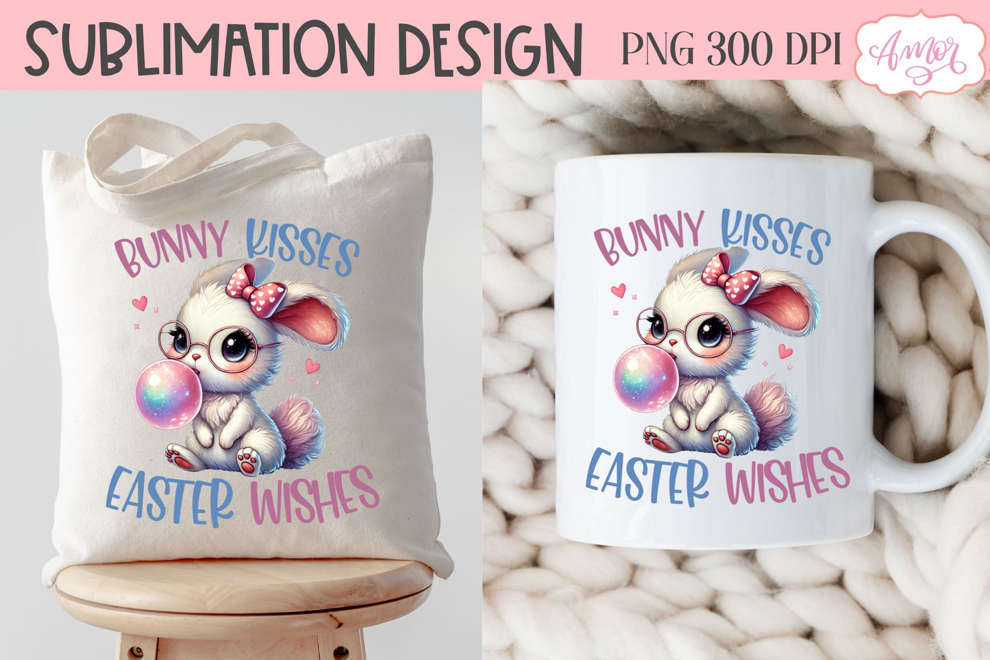 Cute Easter sublimation PNG | Coquette bunny PNG design