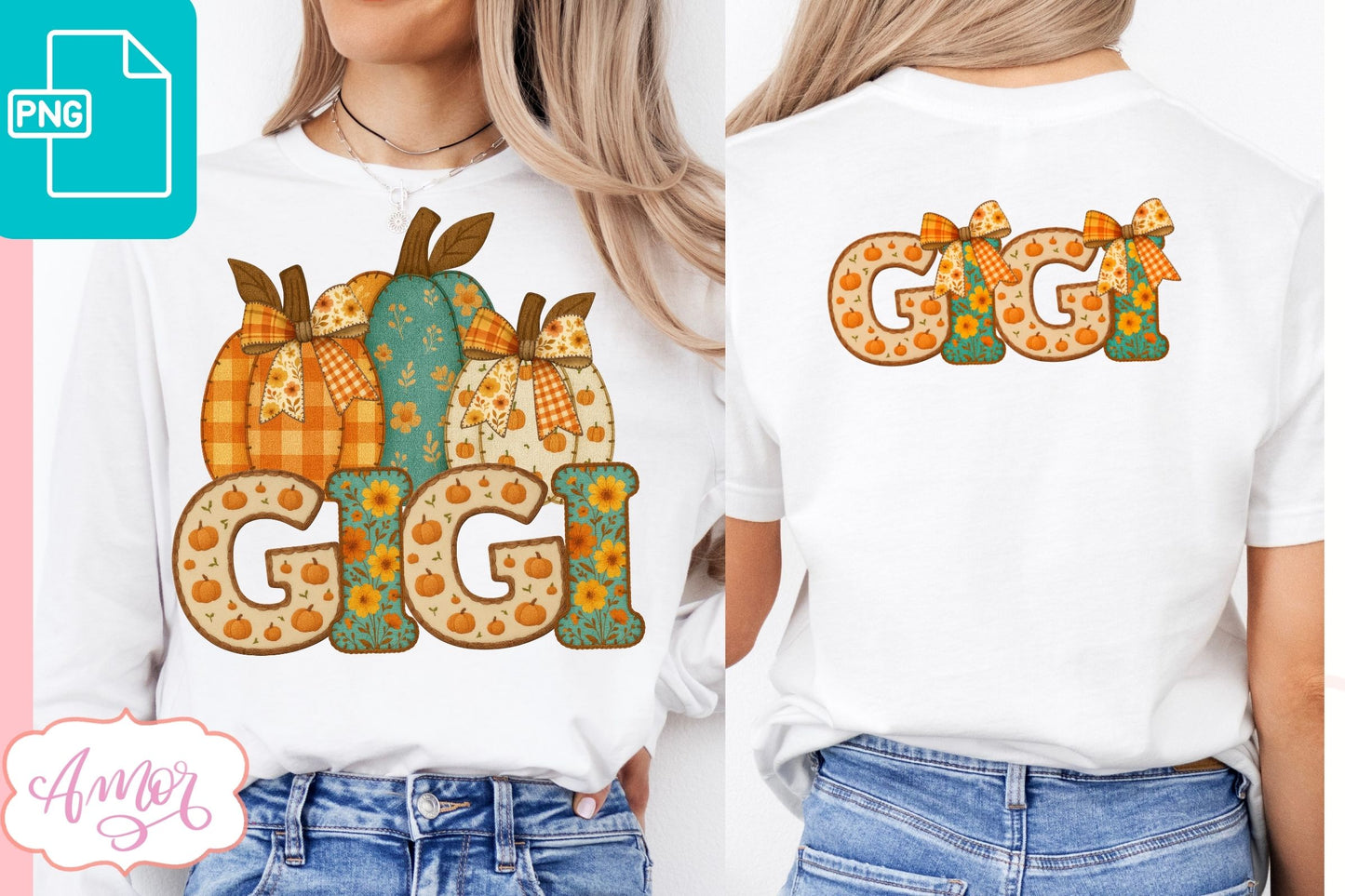 BUNDLE Fall Mama sublimation PNG, Fall shirt front and back