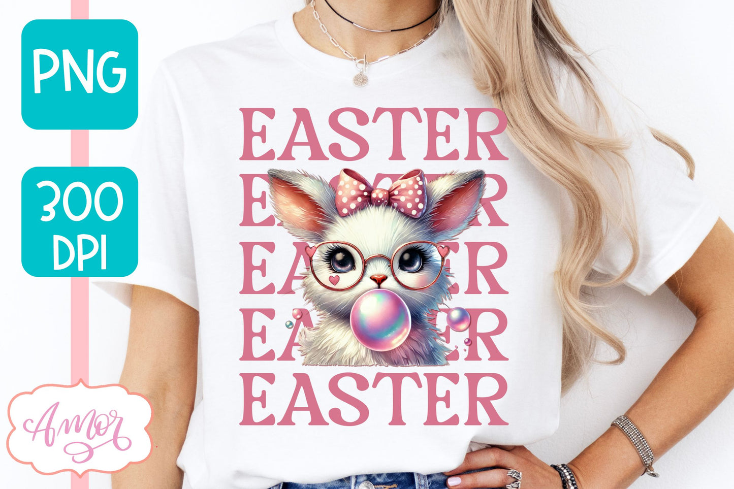 Cute Easter sublimation PNG | Coquette bunny PNG design