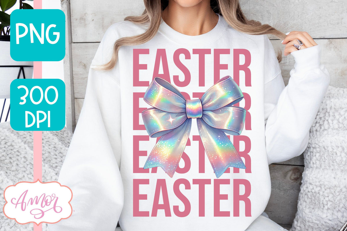 Easter sublimation PNG | Coquette Easter bow PNG design