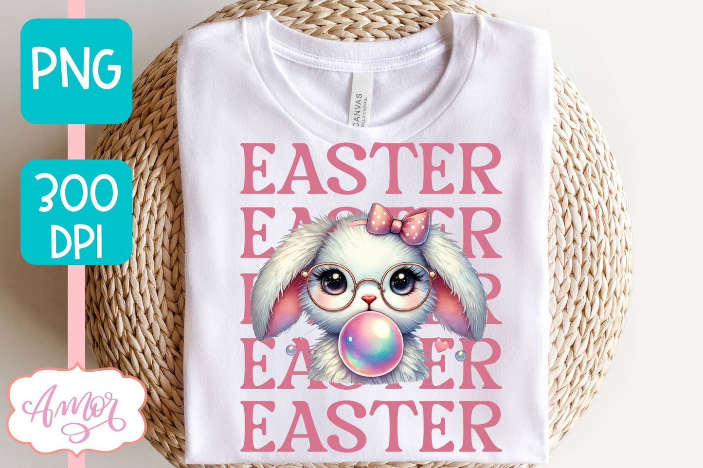 Cute Easter sublimation PNG | Coquette bunny PNG design