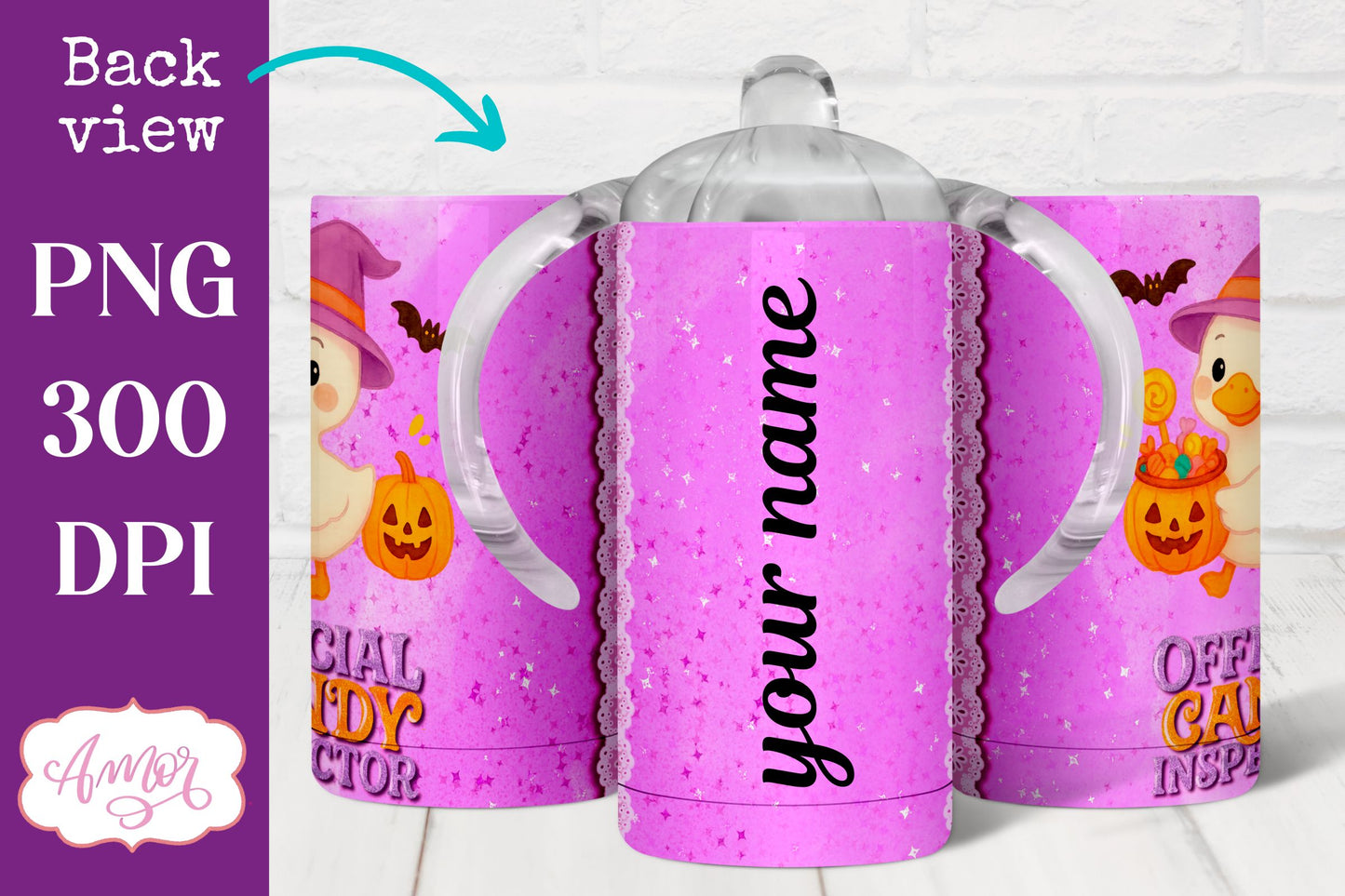 Candy inspector sippy cup sublimation, Halloween sippy cup