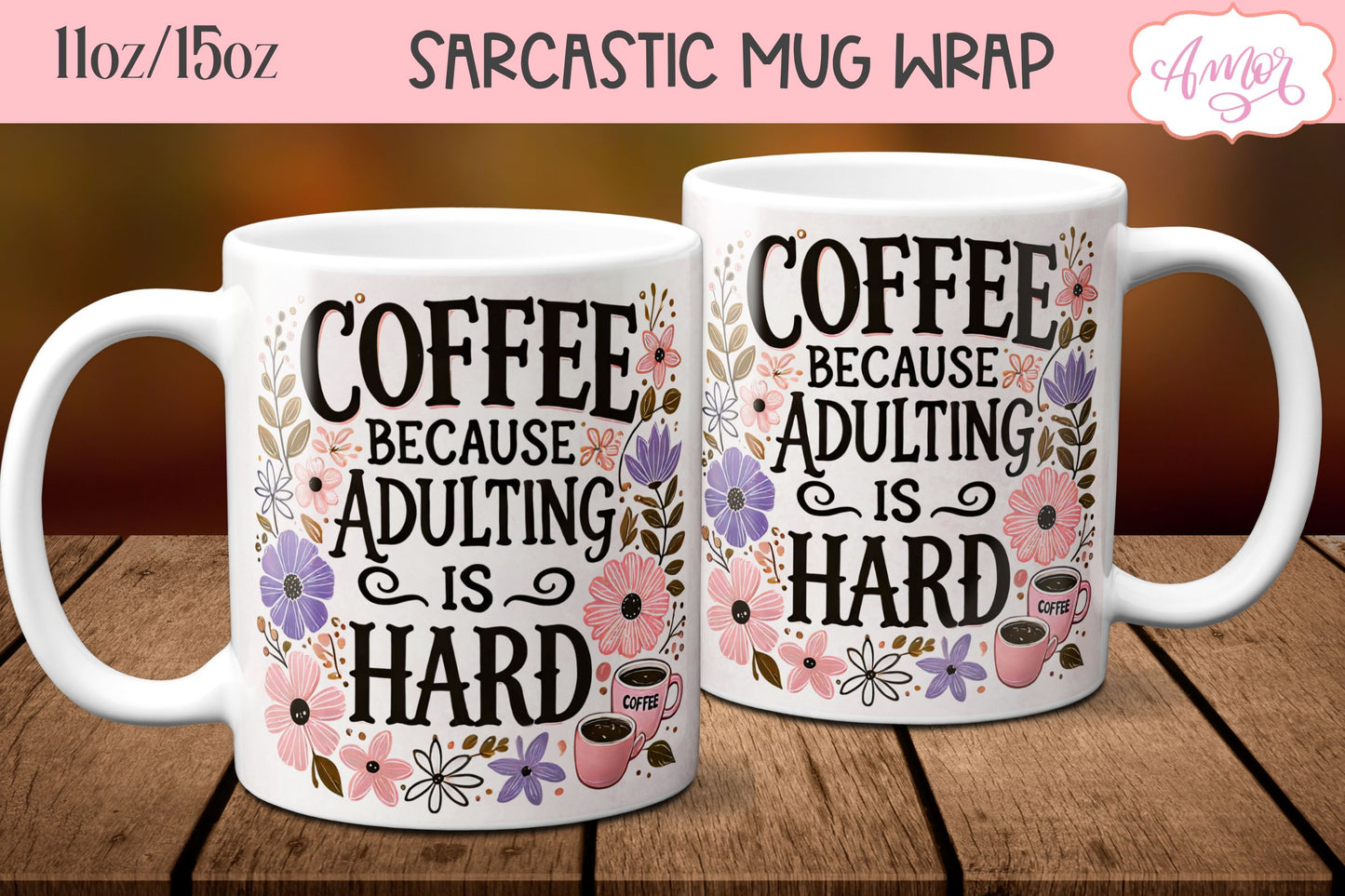 Bundle of 8 Sarcastic quote mug wraps PNG for sublimation