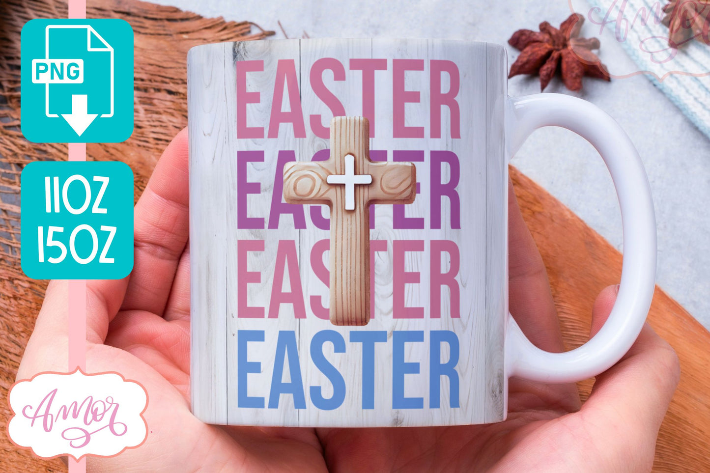 Christian Easter Mug Wrap PNG | Christian mug PNG sublimation