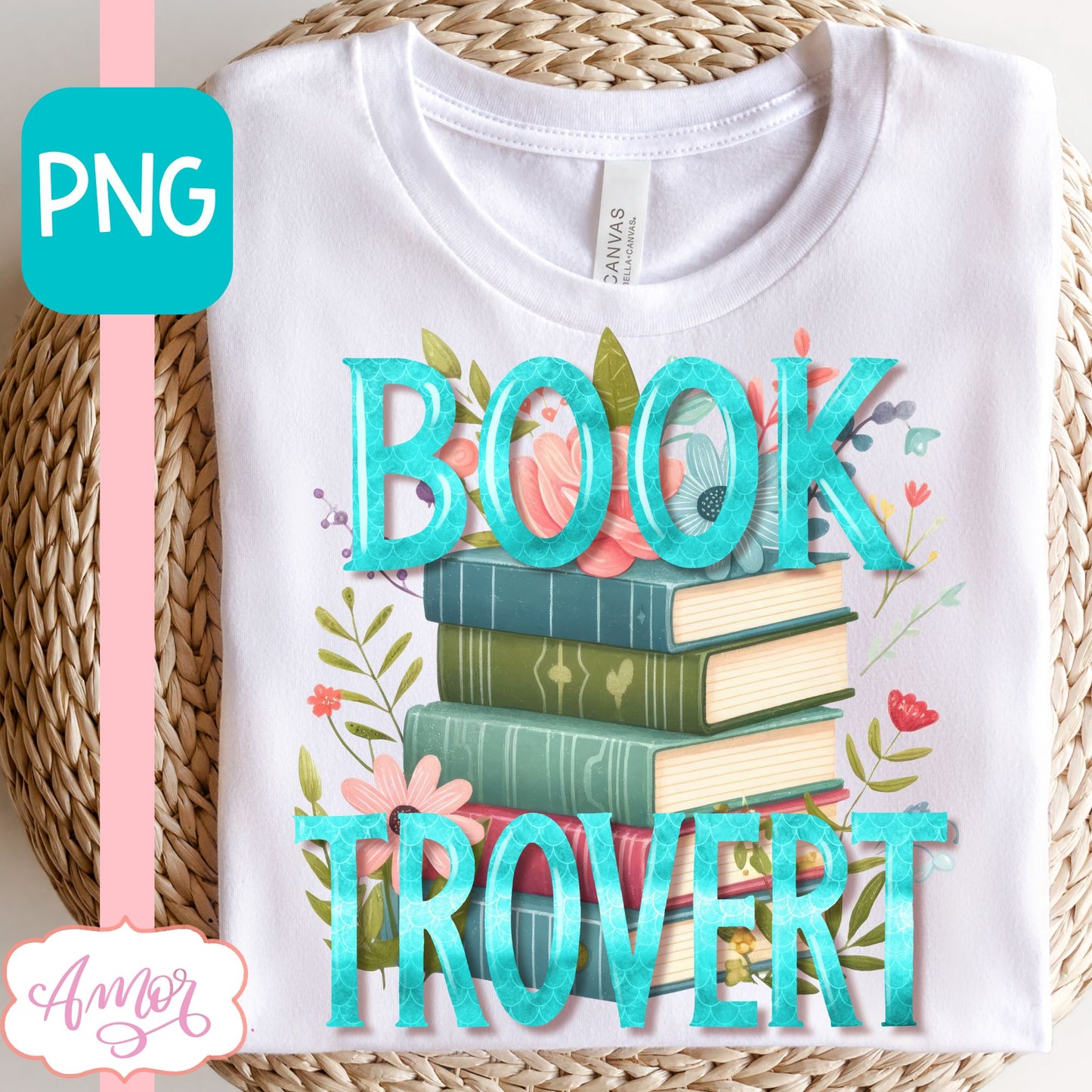 Booktrovert sublimation design PNG | Book lover PNG