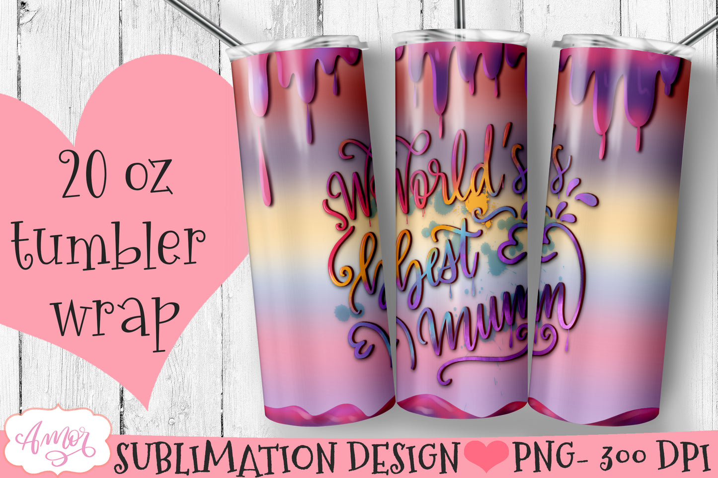 Mum tumbler wraps for sublimation BUNDLE | Mother's day PNG
