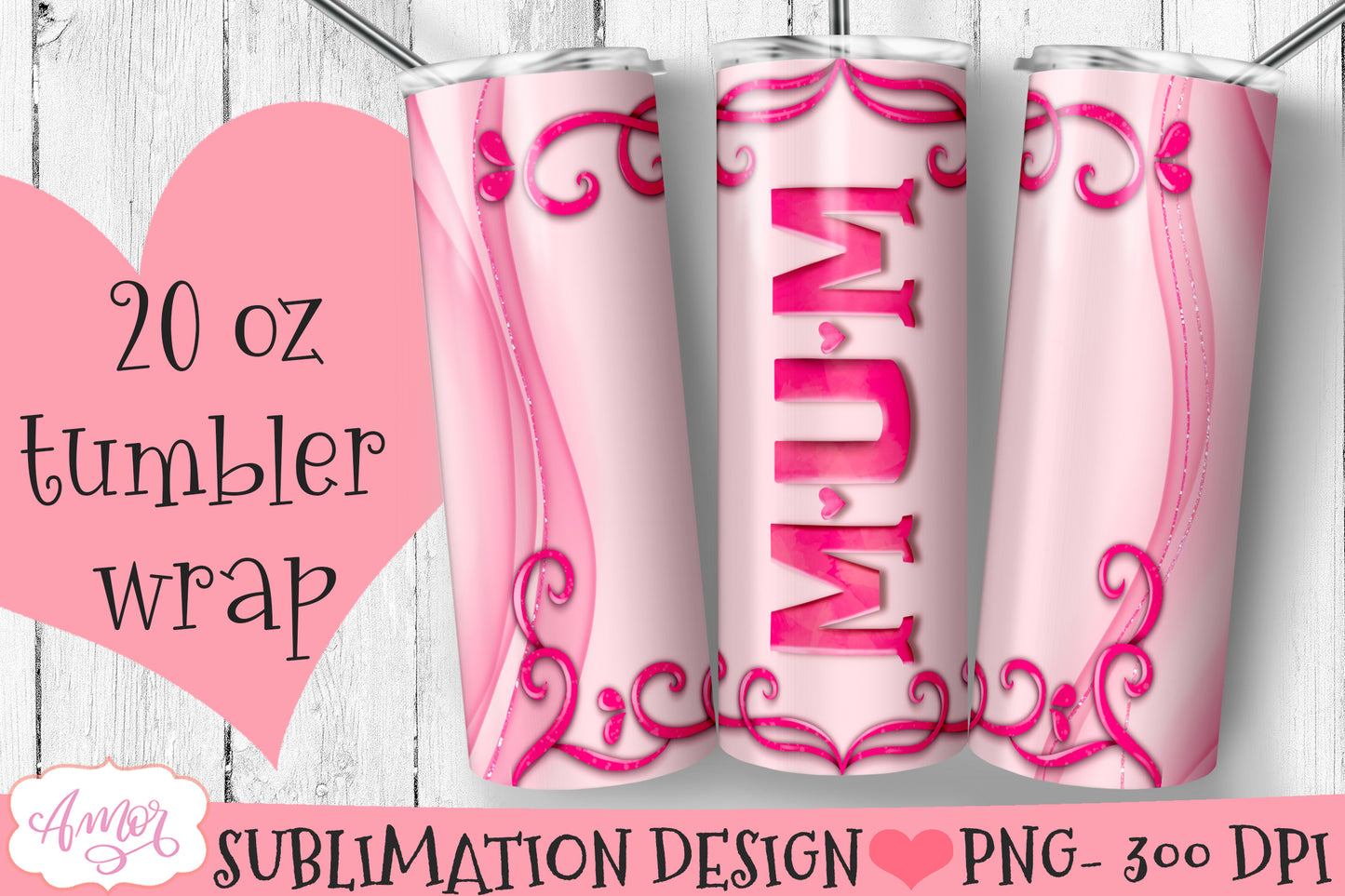 Mum tumbler wraps for sublimation BUNDLE | Mother's day PNG