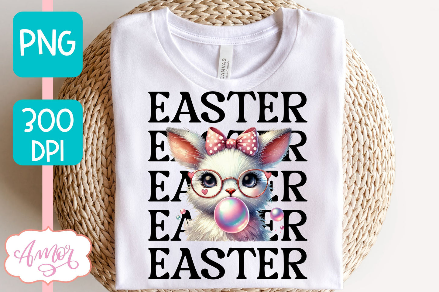 Cute Easter sublimation PNG | Coquette bunny PNG design
