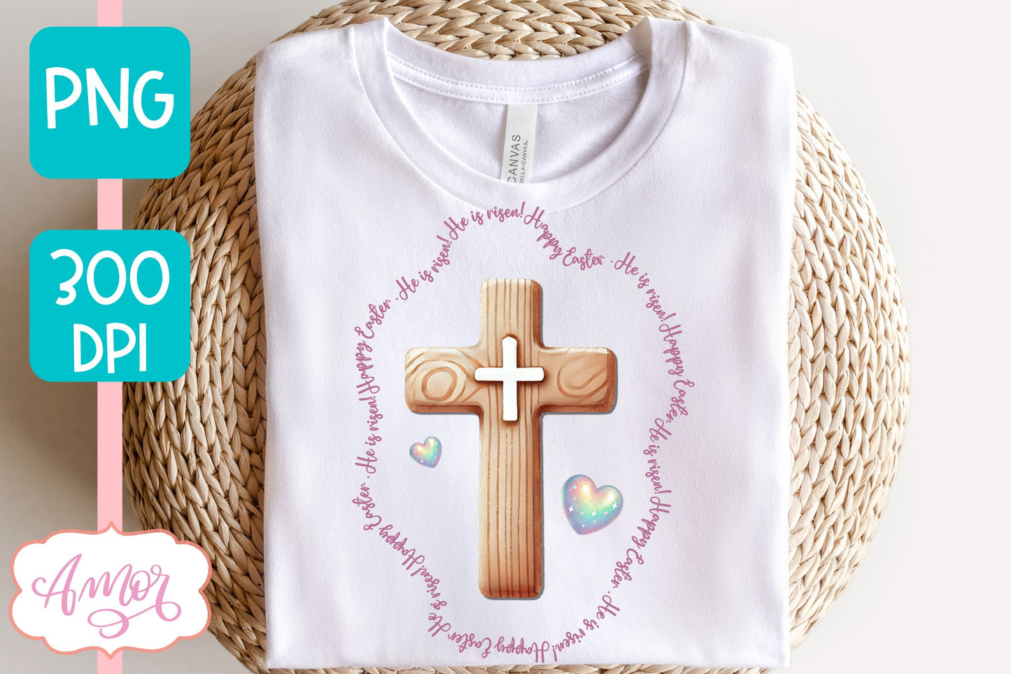 Christian Easter sublimation PNG | Coquette cross PNG design