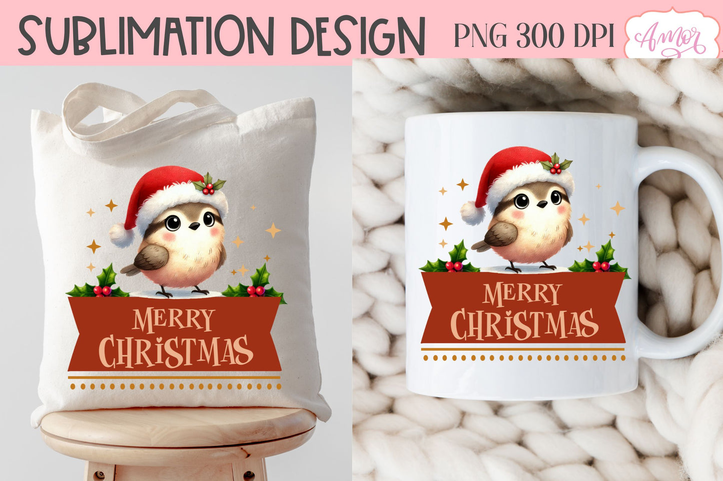 Merry Christmas PNG | Cute Christmas bird PNG