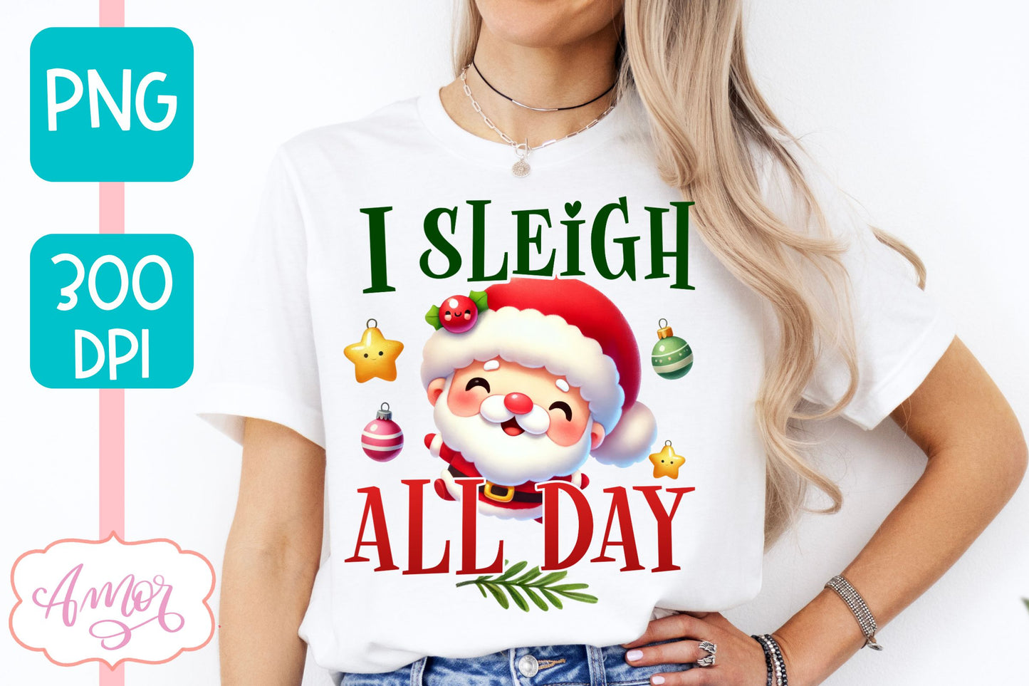 Funny Christmas PNG sublimation | Cute Santa PNG design