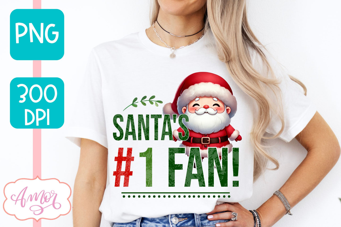 Funny Christmas PNG sublimation | Santa's fan PNG design