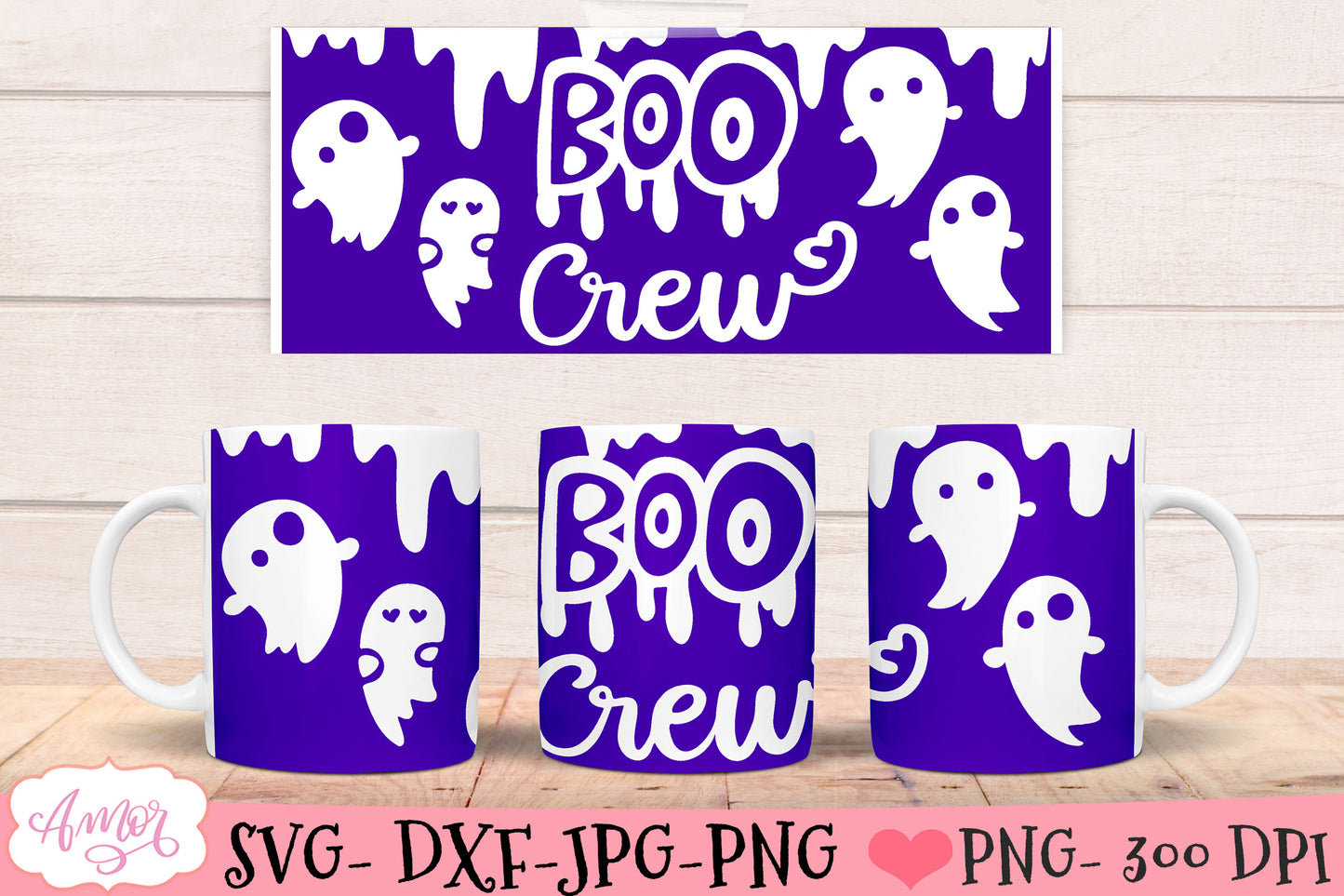 Boo crew mug wrap SVG for infusible ink | Halloweent mug