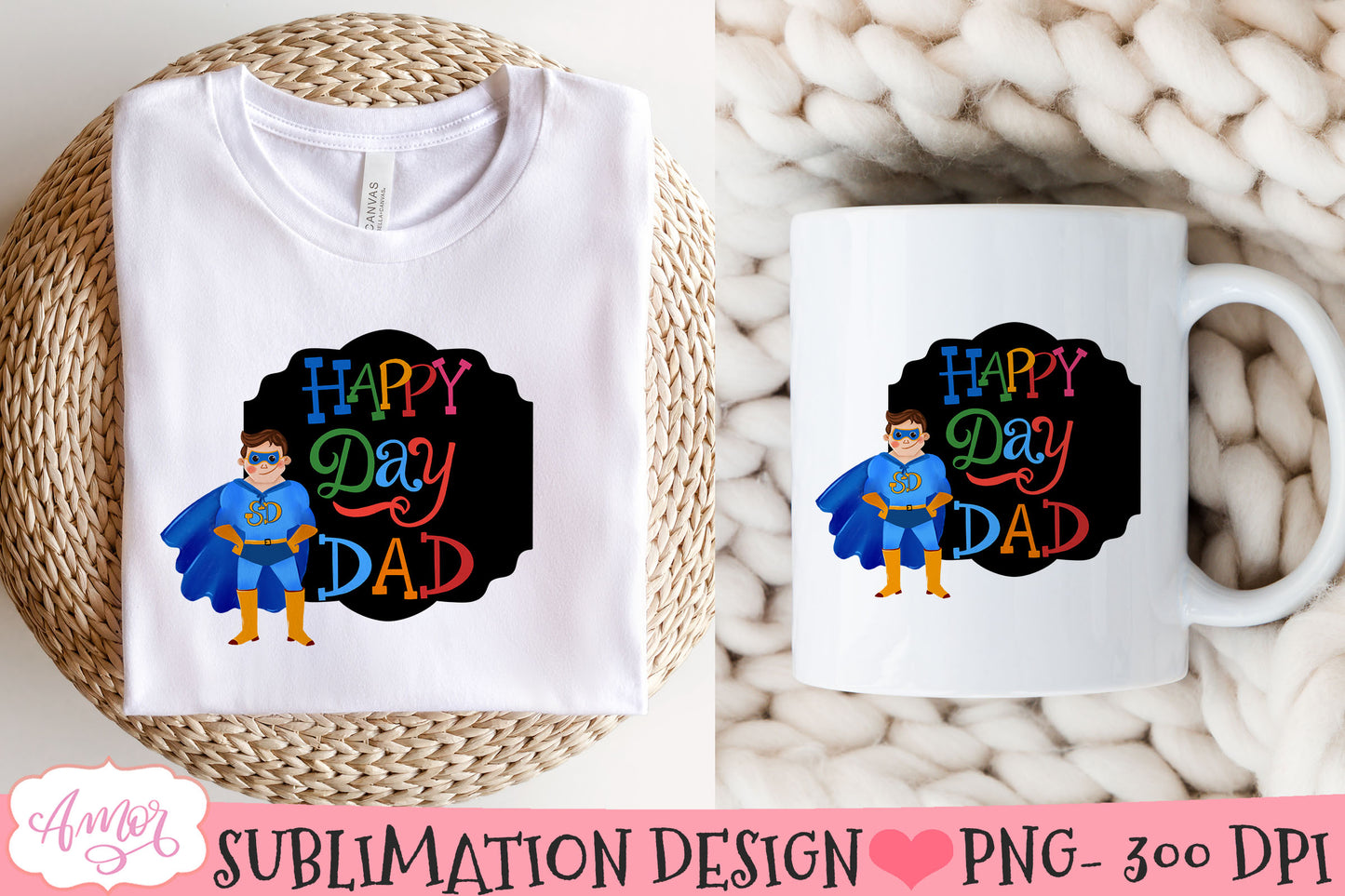 Super Dad sublimation designs for Father's Day BUNDLE