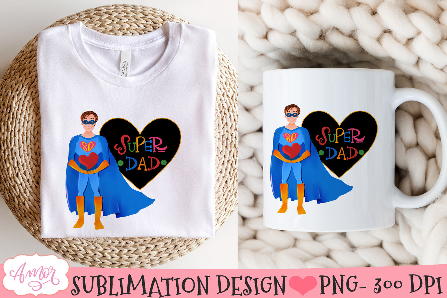 Super Dad sublimation designs for Father's Day BUNDLE
