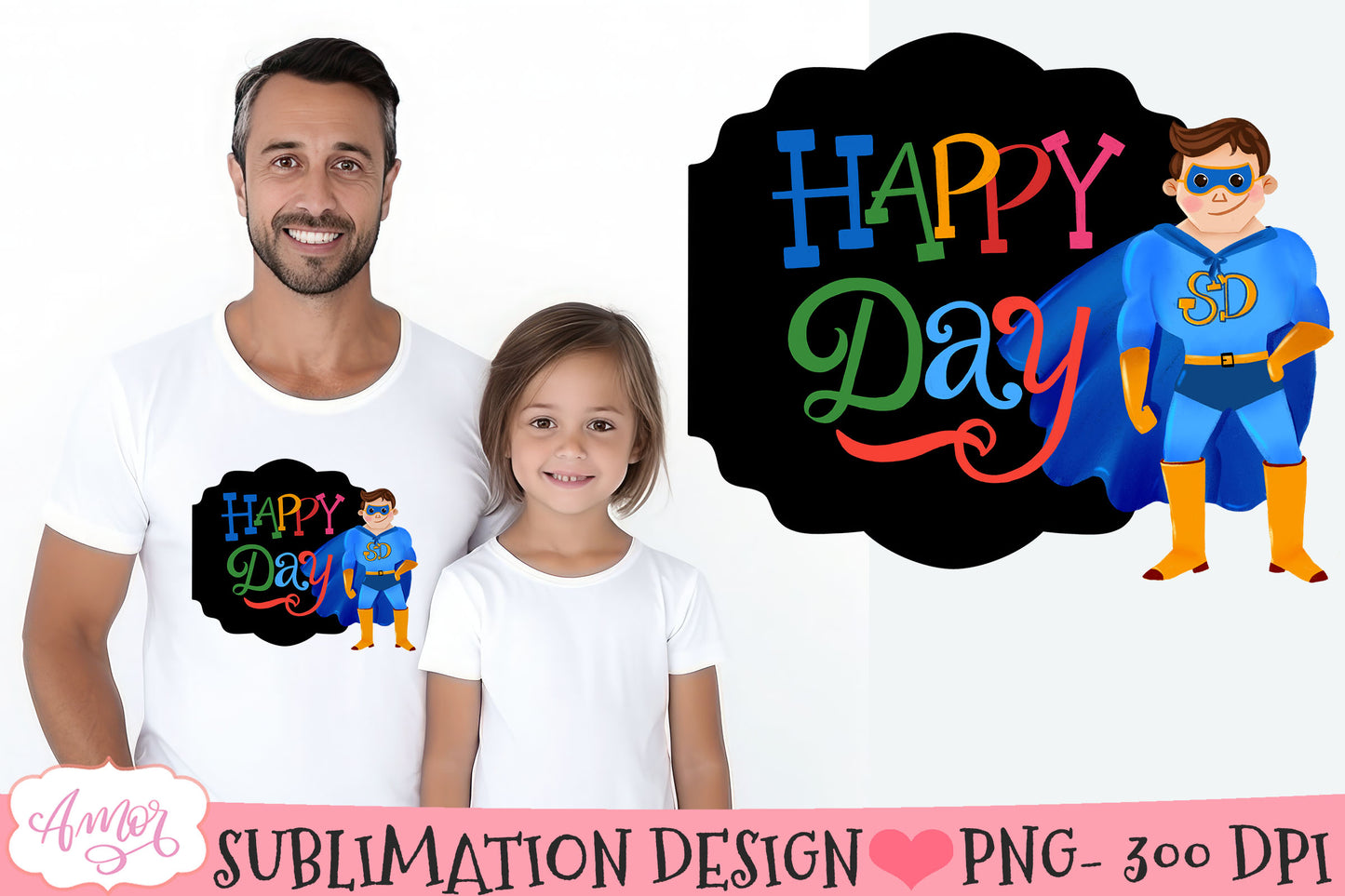 Super Dad sublimation designs for Father's Day BUNDLE