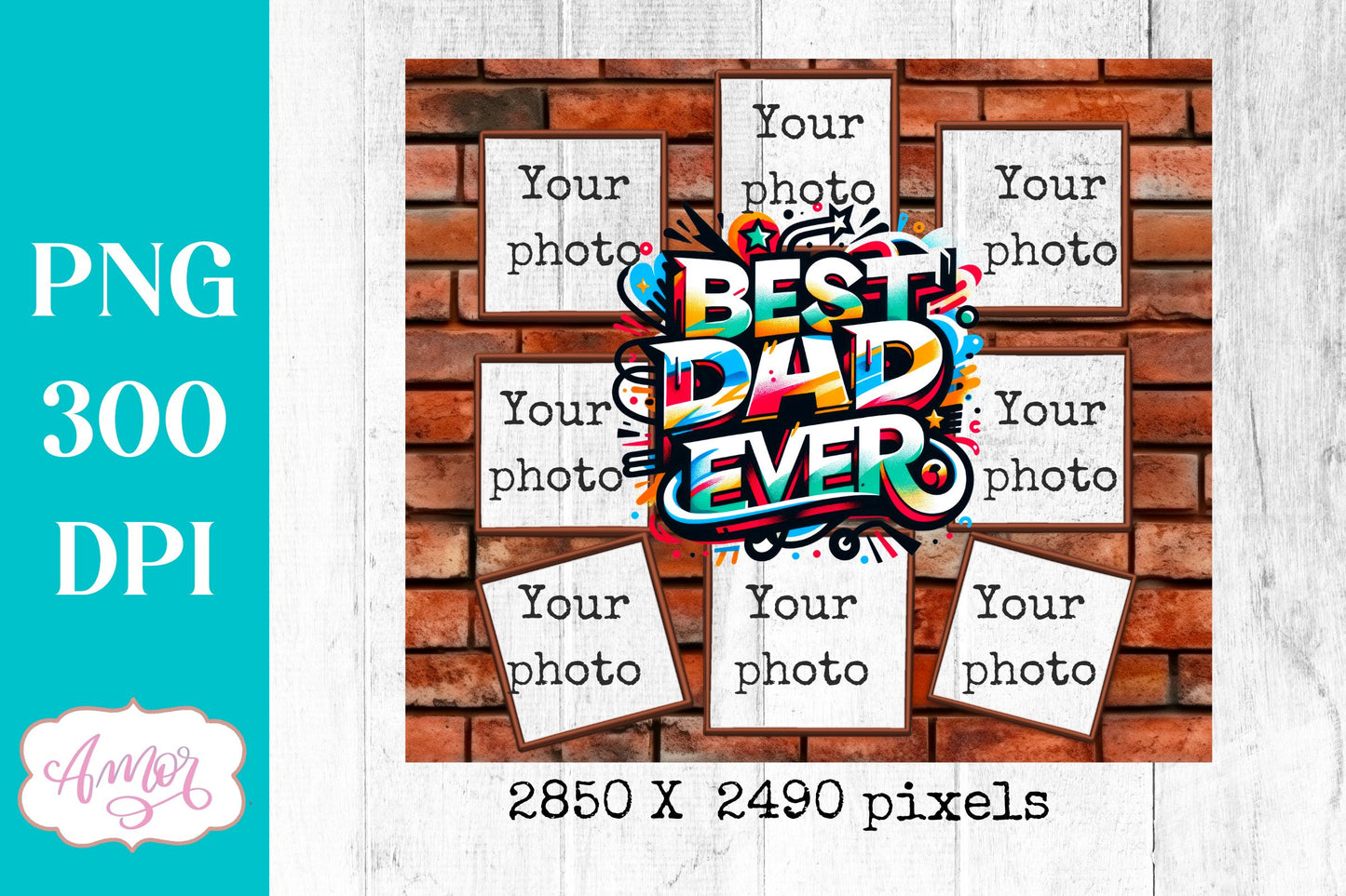Best Dad Photo tumbler wrap Sublimation PNG | Father's day