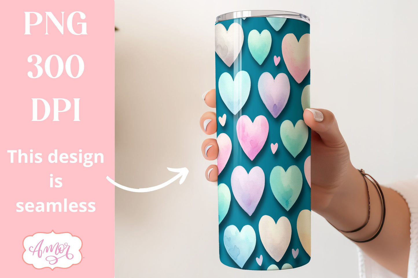 BUNDLE hearts tumbler wraps PNG sublimation Valentine's day