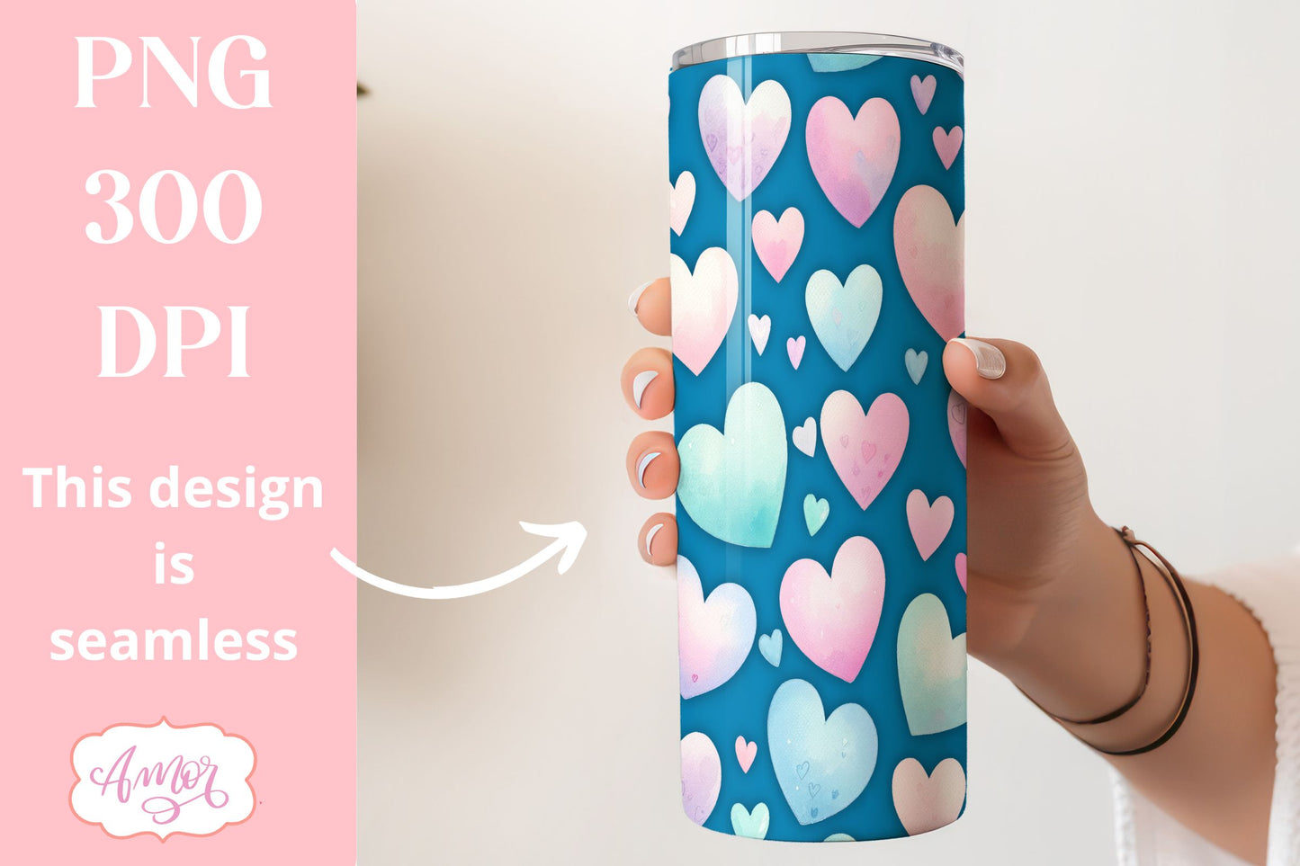 BUNDLE hearts tumbler wraps PNG sublimation Valentine's day
