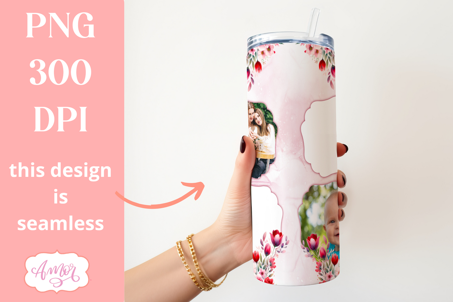 Best Mum Photo tumbler template PNG for sublimation