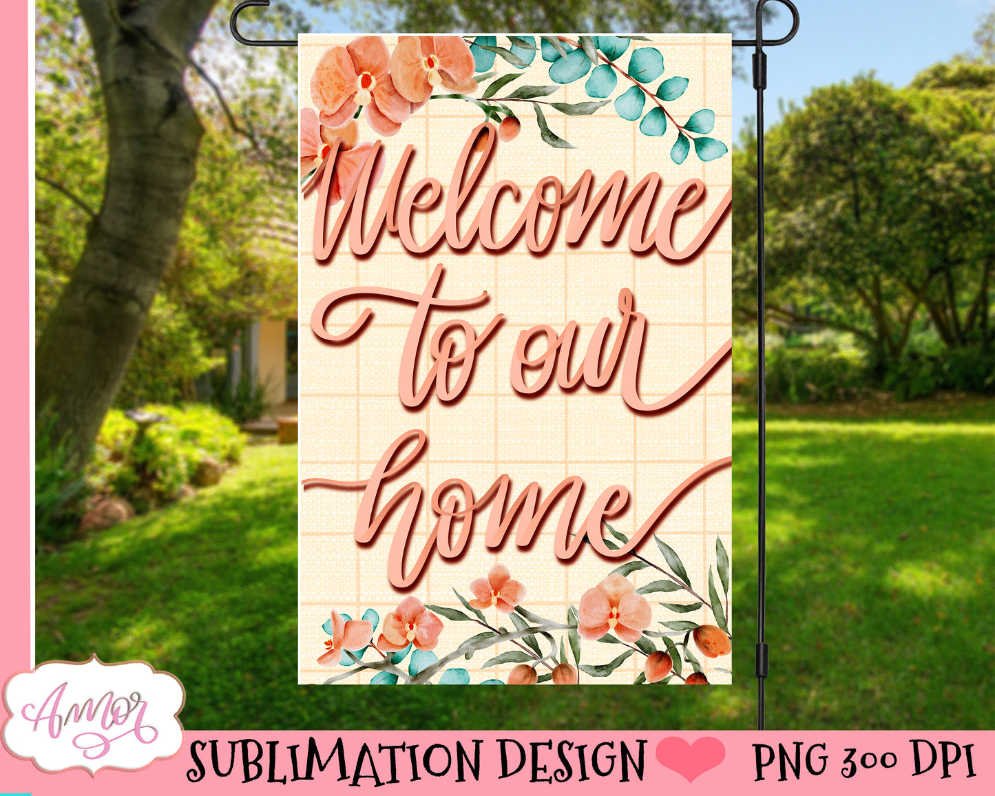 Floral Garden Flag Sublimation Designs mini bundle