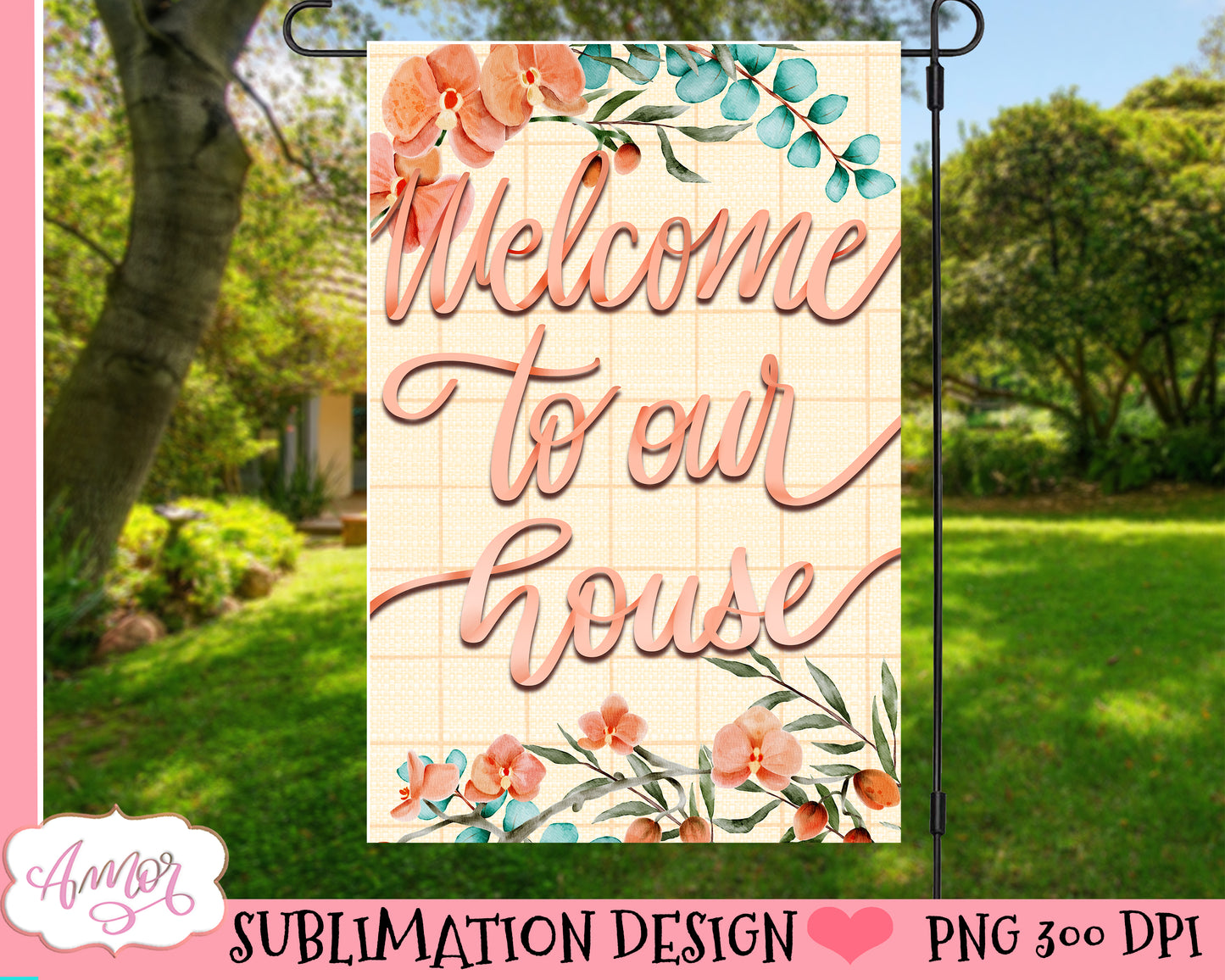 Floral Garden Flag Sublimation Designs mini bundle