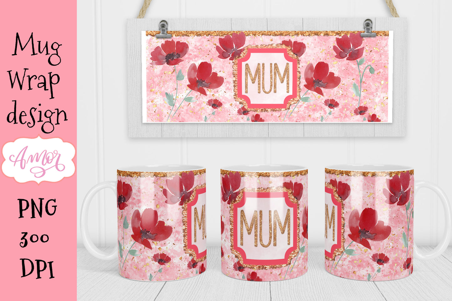 Mum Mug Wrap PNG BUNDLE