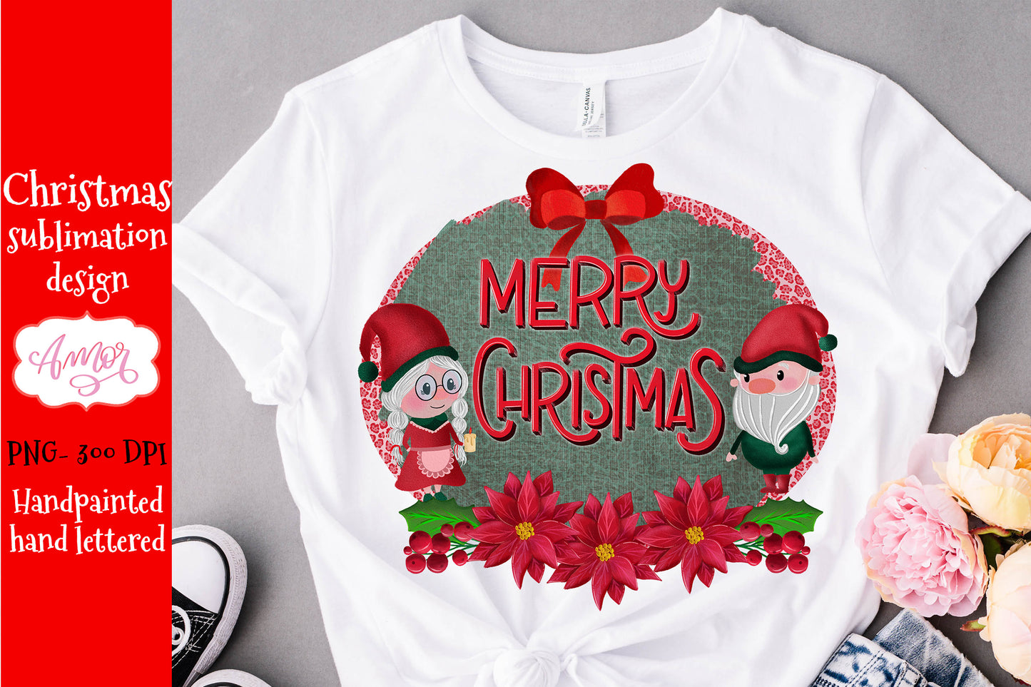 BUNDLE Christmas Gnome sublimation designs for T-shirts