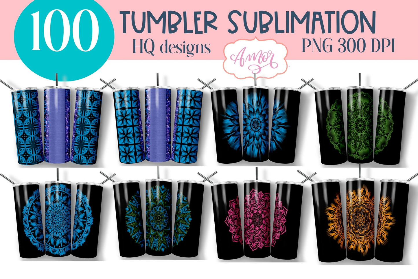 Big Bundle Tumbler Sublimation PNG 100 tumbler wrap PNG