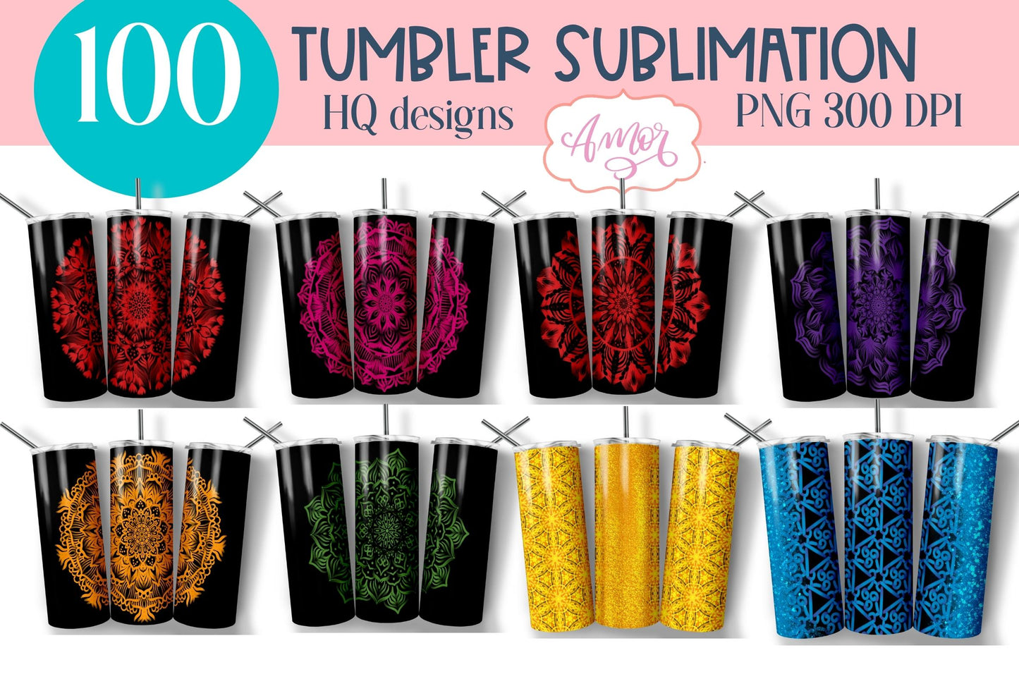 Big Bundle Tumbler Sublimation PNG 100 tumbler wrap PNG