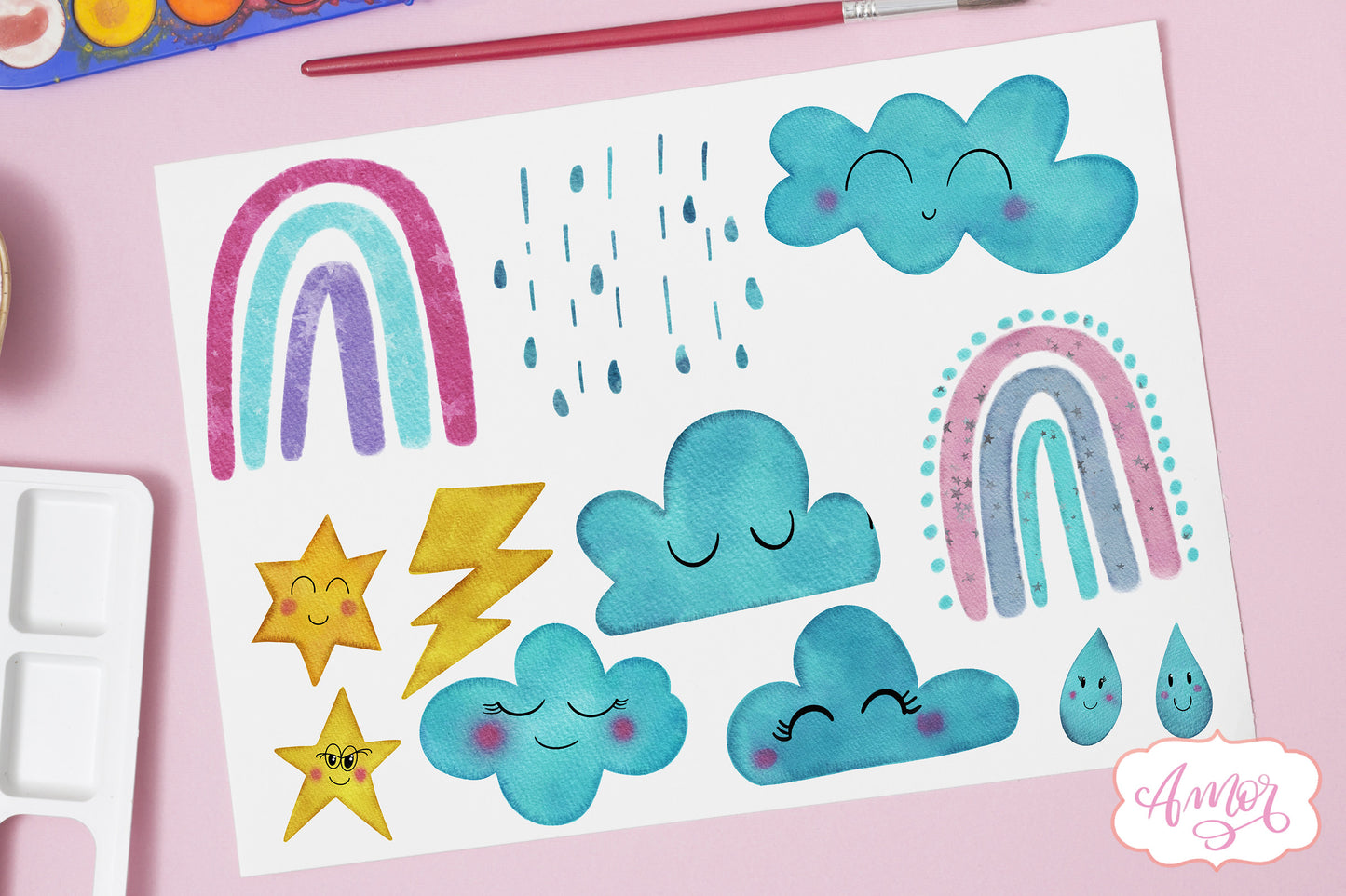 Watercolor Weather Clipart