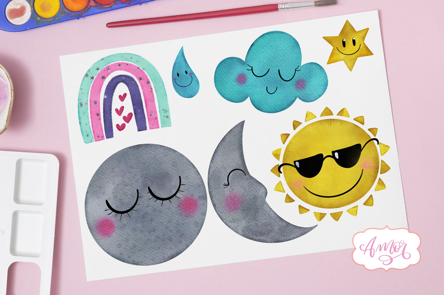 Watercolor Weather Clipart