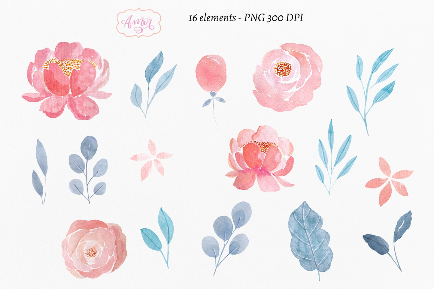 Watercolor Floral Bouquet Clipart