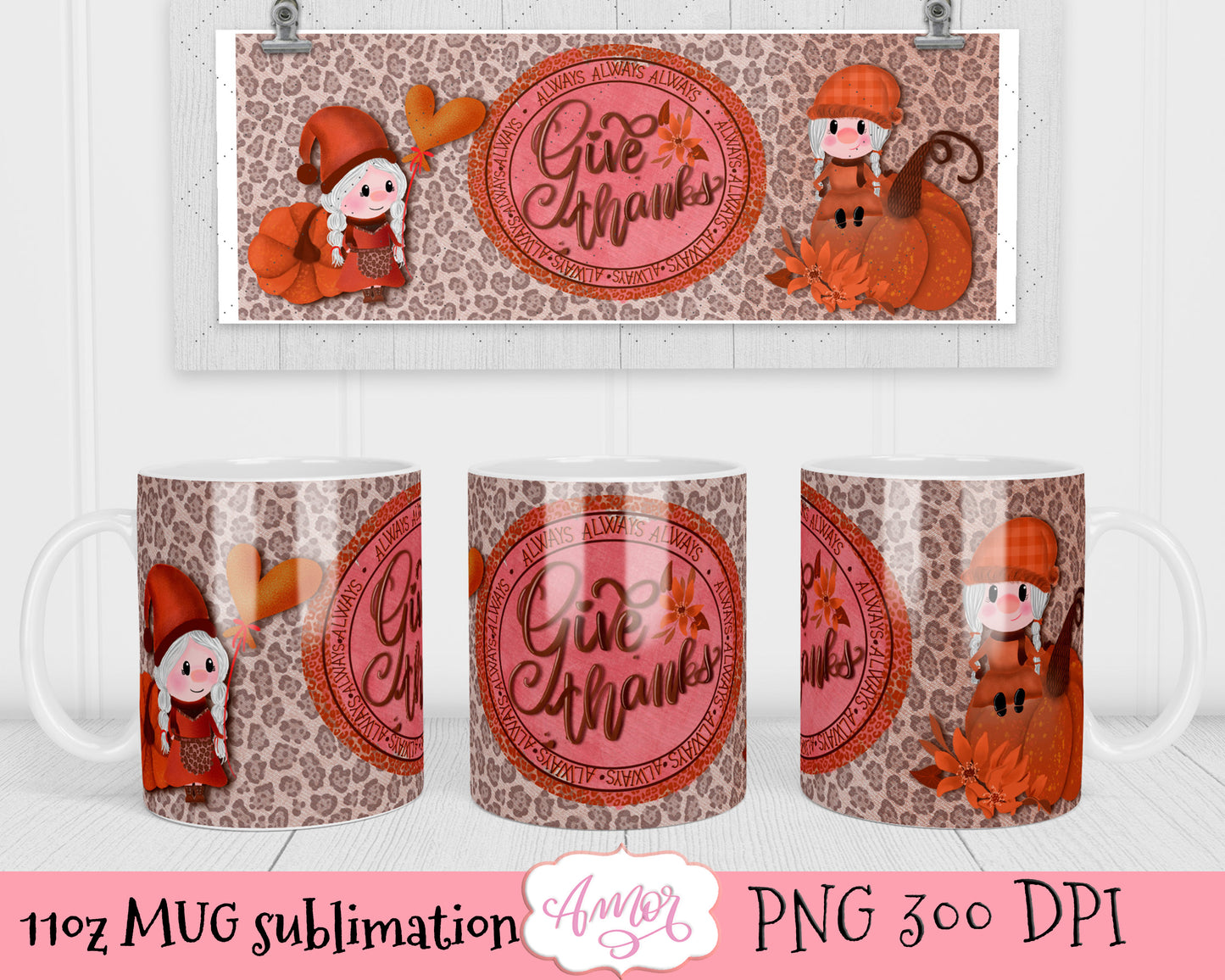 Bundle Thanksgiving 11oz mug sublimation design
