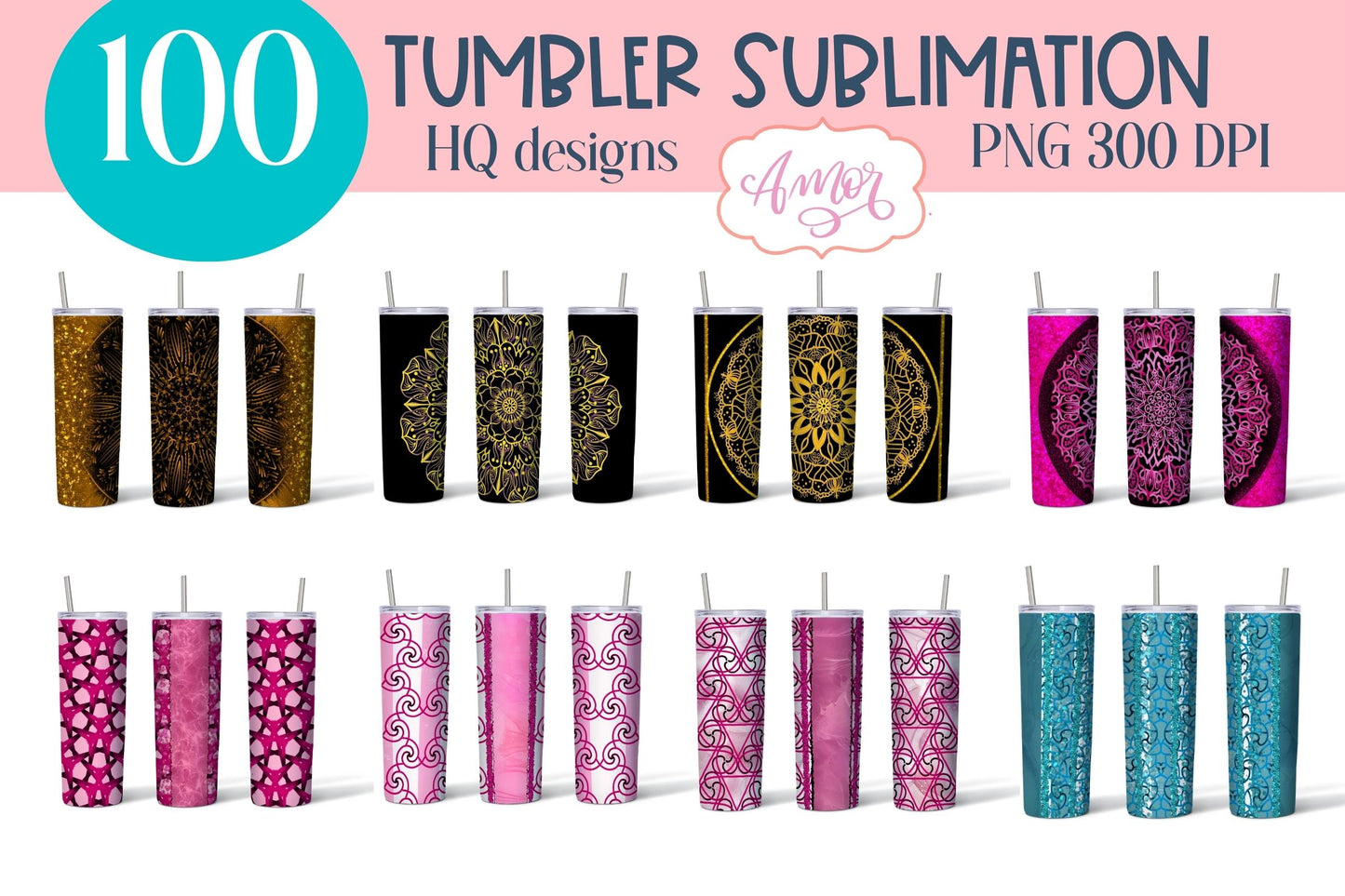Big Bundle Tumbler Sublimation PNG 100 tumbler wrap PNG