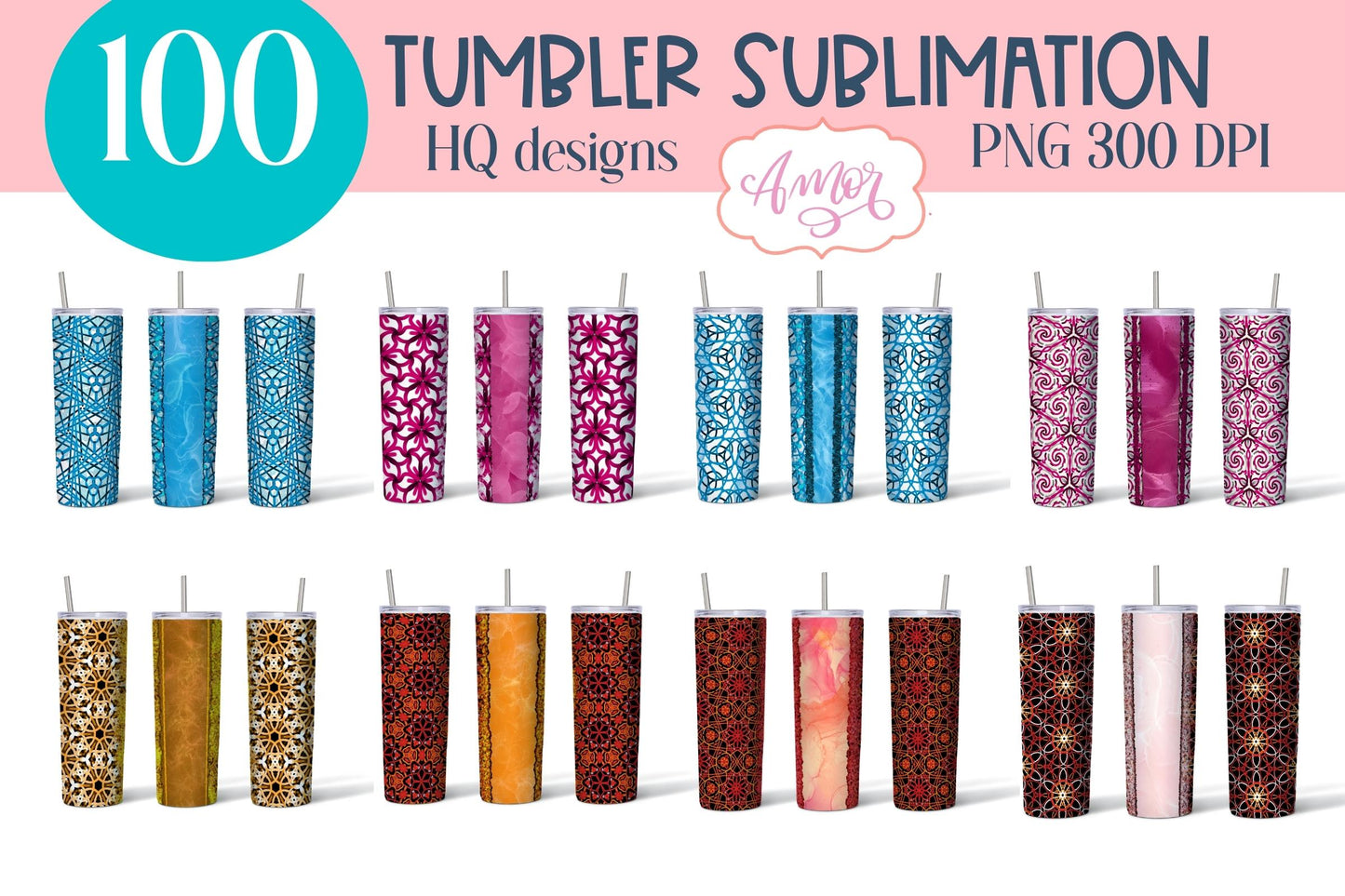 Big Bundle Tumbler Sublimation PNG 100 tumbler wrap PNG