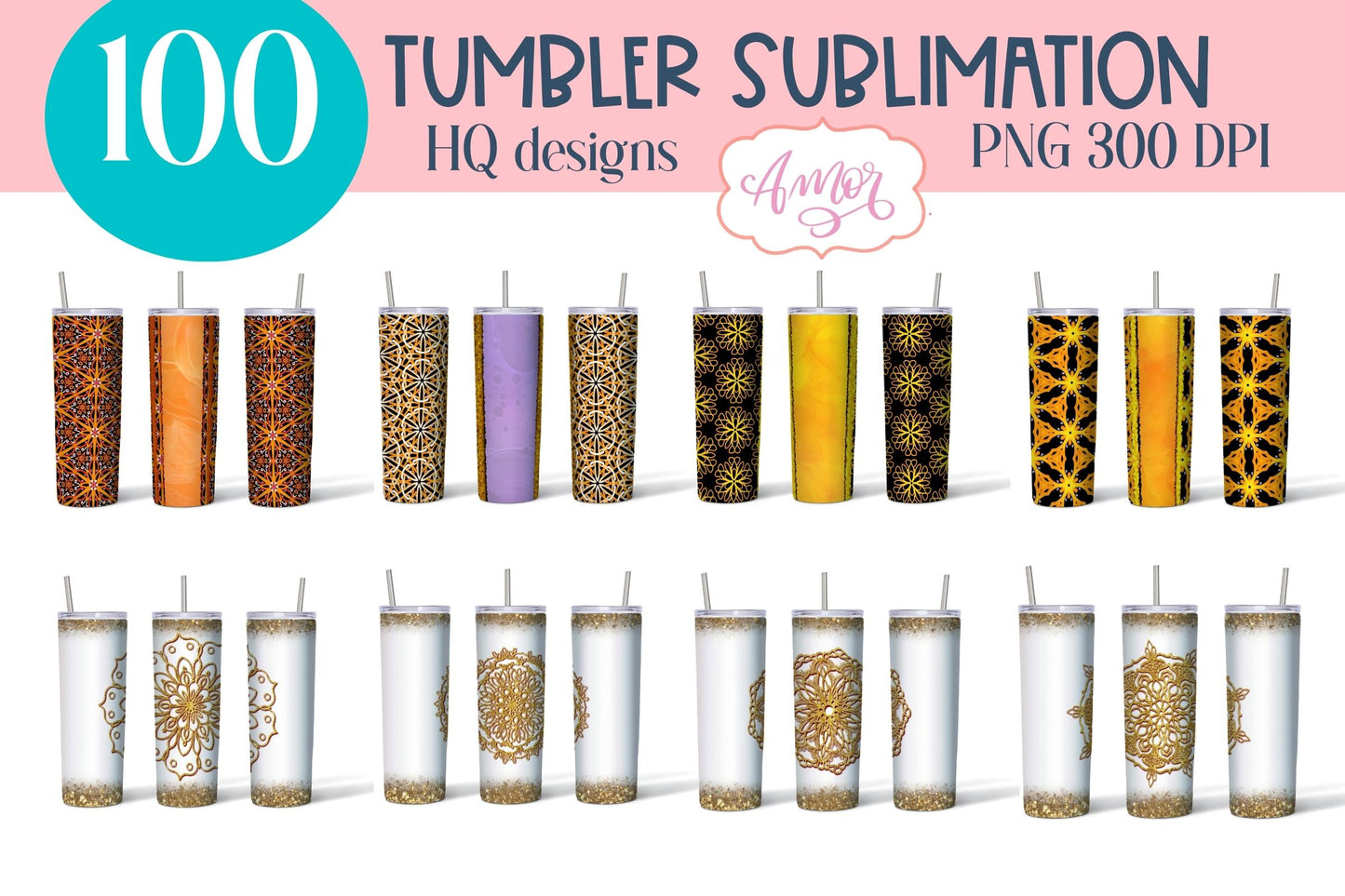 Big Bundle Tumbler Sublimation PNG 100 tumbler wrap PNG