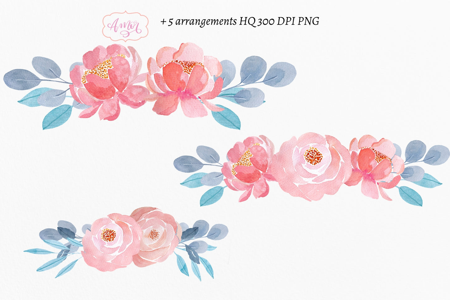 Watercolor Floral Bouquet Clipart