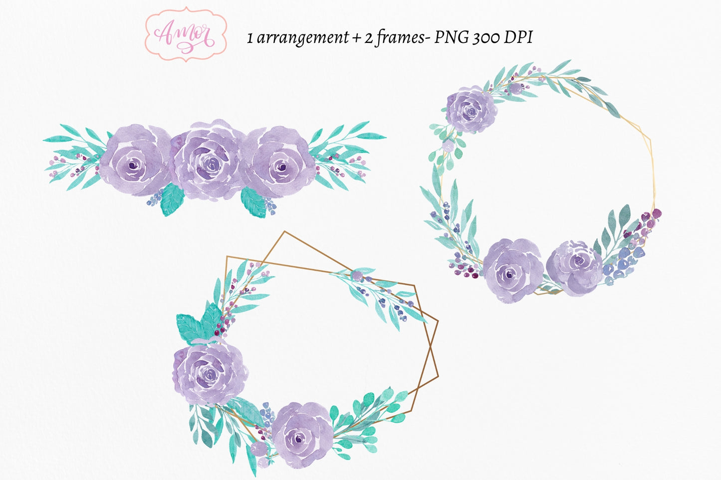 Watercolor Floral Clipart "Andrea"
