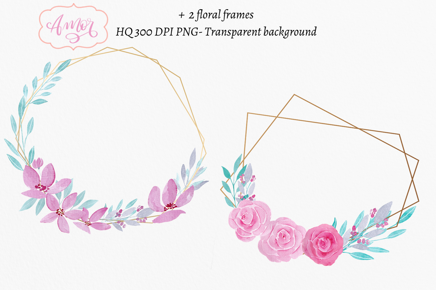 Hand painted floral graphics for invitations