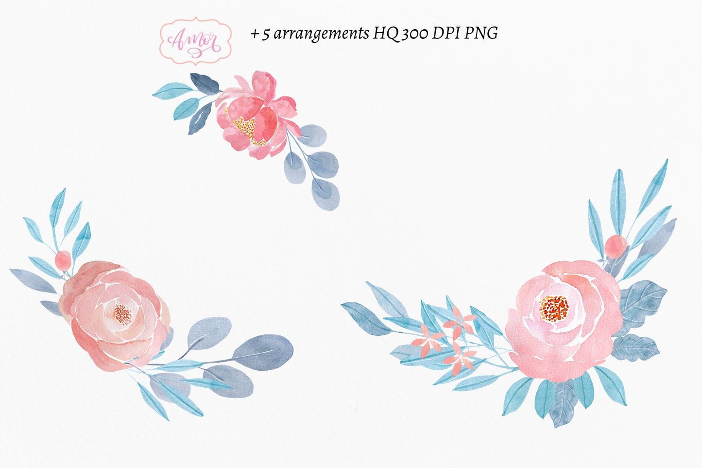 Watercolor Floral Bouquet Clipart