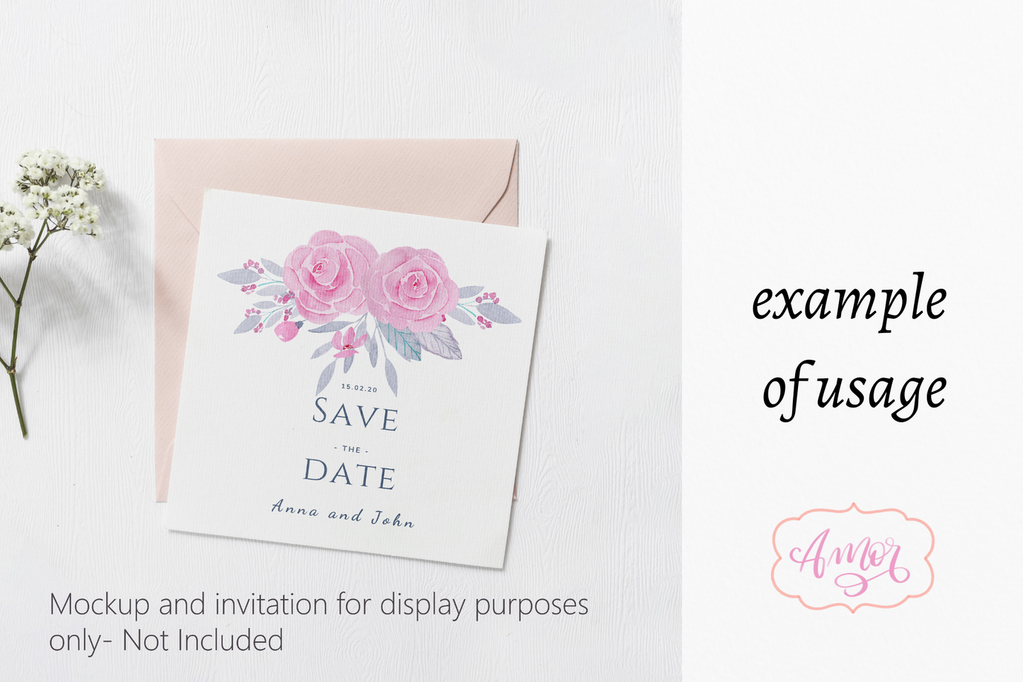 Hand painted floral graphics for invitations