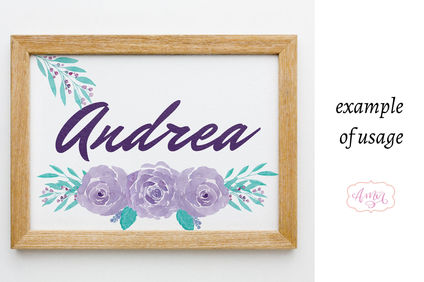 Watercolor Floral Clipart "Andrea"