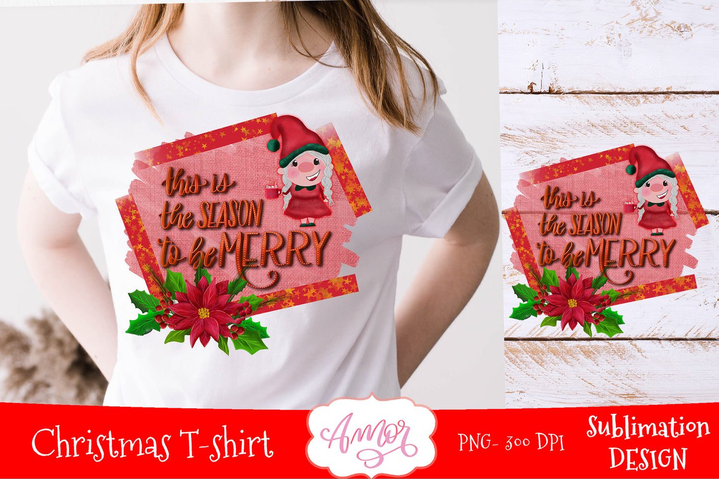 BUNDLE Christmas Gnome sublimation designs for T-shirts