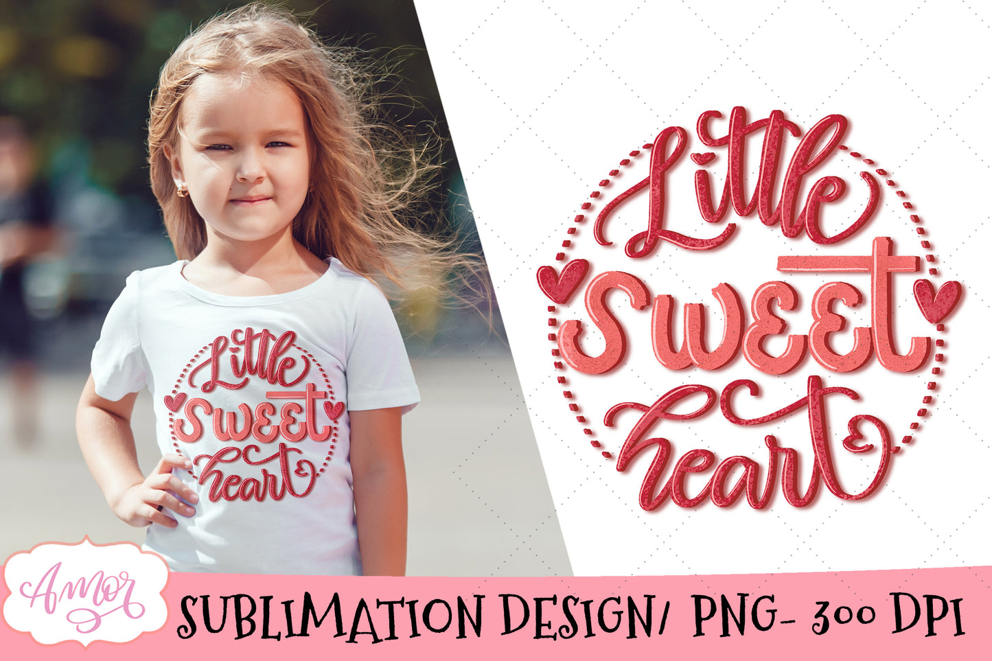 Little sweet heart PNG for sublimation