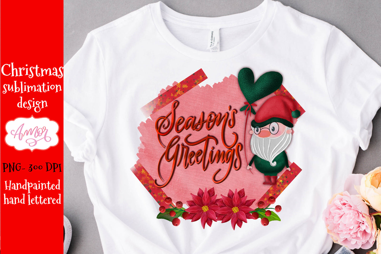 BUNDLE Christmas Gnome sublimation designs for T-shirts
